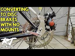 154 Convert Mountain Bike To Disc Brakes With No Frame Fork Mounts Youtube Bike Brakes Converter