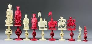 Photographed at the maryhill museum of art in goldendale, washington. Lot Art A Chinese Cantonese Carved Ivory Figurative Chess Set With Puzzle Balls To Bases Kings 6 25ins 15 8cms High Pawns 2 5ins 6 4cms 19th Century Some Damage