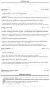 Provided financial services and support for overseas transfers. Finance Specialist Resume Sample Mintresume