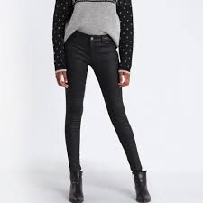 Skinny, slim, bootcut et bien d'autres. Jeans Skinny En Tissu Enduit Denim Noir Enduit Femme From Bonobo On 21 Buttons