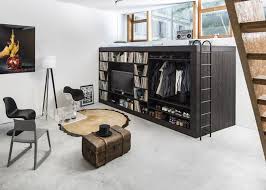 This Space Efficient Box By German Designer Till Konneker Creates A Separate Sleeping Area And Compact Storag Space Saving Beds Apartment Design Cube Furniture