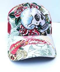 Ed Hardy Hats Ed Hardy Specialty Rhinestone Skull Cap White Red Roses Trucker Hat Hip Hop Design Trucker Hat Ed Hardy