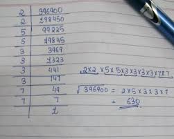 In other words, a number y whose square (the result of multiplying the number by itself, or y ⋅ y) is x. Find The Square Root Of 396 900 By Prime Factorization Brainly In
