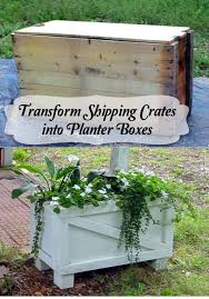 Shipping Crates Turned Planter Boxes Before And After Planter Boxes Garden Planter Boxes Shipping Crates
