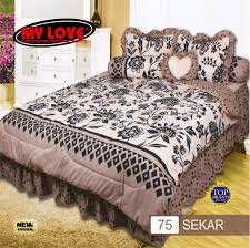 Informasi toko my love official store. Bedcover Set King 180 200 My Love Ukuran King Set Motif Sekar Premium Lembut Bedcover