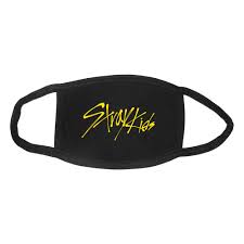Stray kids (스트레이 키즈) 공식 트위터 stray kids(스트레이 키즈) <킹덤 : Stray Kids Black Yellow Logo Mouth Mask Kpop Dropshipper