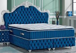 We did not find results for: Casa Padrino Baroque Double Bed Royal Blue White Ornate Velvet Bed With Rhinestones And Mattress Bedroom Set In Baroque Style