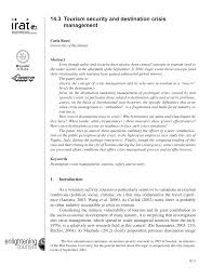 The emergency management team operates under the authority of the president of the college and is chaired by the senior vice president for finance and authority shall return to the college president when he/she is capable of resuming essential duties or an interim or permanent replacement has. Pdf Tourism Security And Destination Crisis Management