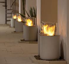 Outdoor Bioethanol Kamin Beton Edelstahl Glas Flamme Gartengestaltung Ethanol Kamin Kamin Kerzen Freistehenden Kamin