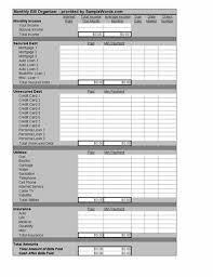 Record your payment and method used. Bill Organizer Template