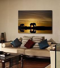 African Elephant Sunset African Living Rooms African Themed Living Room Elephant Home Decor