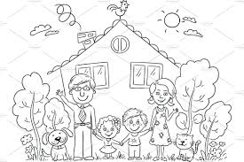 Black And White Kids Playing Cartoon Black And White Cartoon Illustration Black And White Cartoon Cartoon Illustration Family Cartoon