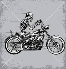 Skeleton Riding Motorcycle Vector By Krookedeye On Vectorstock Motorcycle Illustration Motorcycle Drawing Riding Motorcycle