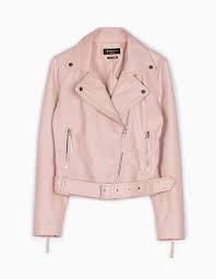 Leather Biker Jacket With Belt Jackets Woman Stradivarius Ukraine Leather Jacket Pink Leather Moto Jacket Jackets For Women