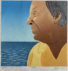 Sabra Field Vermont signed woodblock print, ed 4/5