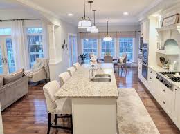 Kitchen White Kitchen Off White Cabinets Open Layout Open Concept Sherwin Williams Conservativ Interior Design Kitchen Living Room Kitchen Open Concept Kitchen