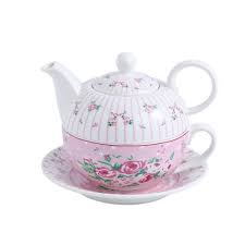 Malacasa Porcelain Tea Pot Set For One 11 Ounce Teapot 1 Piece Teacup And Saucer Set Sweet Time 012 The Home Depot Tea Pots Tea Pot Set Porcelain Tea Set