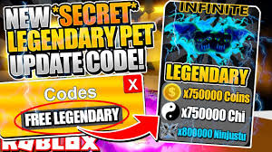 Get the new code and redeem some free gems, auto training, chi, souls. New Secret Legendary Pet Code In Ninja Legends Update Roblox Youtube