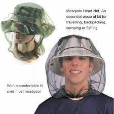 Outad 45x33cm Fishing Hat Midge Mosquito Protect Fish Cap Camping Hunting Head Face Protect Mesh Net For Men Women Fish Camp Mosquito Mesh Netting
