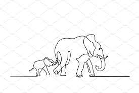 Elephant Mom With Baby Walking Elephant Drawing Elephant Art Drawing Elephant Tattoo Small