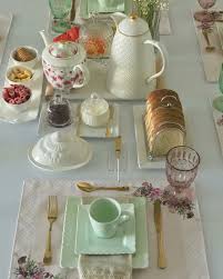 Mint Table Setting For Tea Breakfast Table Setting