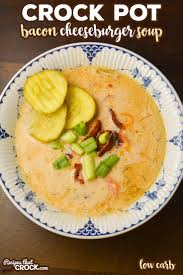 Crockpot bacon cheeseburger soup start by cooking onions and browning your beef together, until meat is no longer pink. Low Carb Crock Pot Bacon Cheeseburger Soup Recipes That Crock