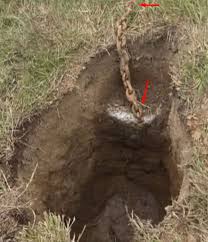 What is this metal object found buried in the ground?