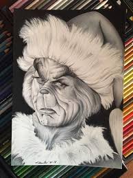 The Grinch Original Drawing Fan Art A4 Jim Carrey In 2021 Drawings Grinch Drawing Art