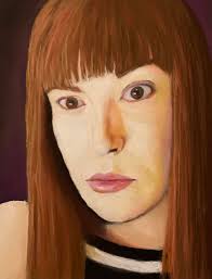 Self portrait with soft pastel pencils