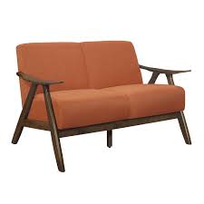 Leather sofa loveseat settee bench wingback tufted armchair chesterfield handsome rustic chippendale mid century english lounge seating. Topline Home Furnishings Burnt Orange Loveseat Walmart Canada