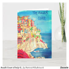 Amalfi Coast Of Italy Greeting Card By Artist In 2020 Amalfi Coast Amalfi Greeting Cards