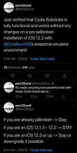 Pwn20wnd Says Cydia And Cydia Substrate Work Fine On Ios 12 2
