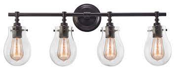 Browse farmhouse bathroom lights and farmhouse vanity light fixtures from shades of light! Modern Farmhouse 4 Light Vanity Light In Oil Rubbed Bronze Finish Industrial Bathroom Vanity Lighting By Ownax Houzz