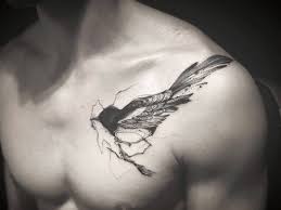 Bird Tattoos For Guys On Chest Bird Chest Tattoo Tattoo For Man With Images Chest Tattoo Tattoos Magpie Tattoo