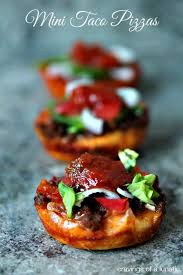 Mini Taco Pizza Bites With Images Pizza Bites Recipes Appetizer Recipes