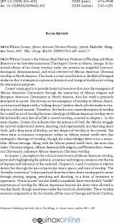 Book Review: Melva Wilson Costen, African American Christian Worship: Black  Theology: Vol 6, No 3