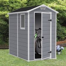 Large Storage Shed Outdoor Backyard Garden 4x6 Ft Resin Garage Barn Bike Sheds Plastic Outdoor Storage Plastic Storage Sheds Outdoor Storage Sheds