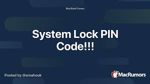 I've never seen this before. System Lock Pin Code Macrumors Forums