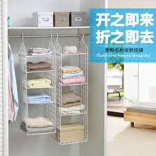 Use the screws that go in ceilings and have a hook and put in bottom of wooden hangers to stack them. Buy Diy Clothes Closet Storage Rack Dormitory Hanging Finishing Clothes Closet Balcony Drying Clothes Basket Laundry Basket Folding Basket In Cheap Price On Alibaba Com