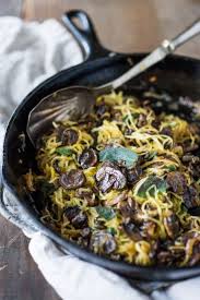 Roasted Spaghetti Squash With Mushrooms Garlic Sage Recipe Spagetti Squash Recipes Vegetarian Main Dishes Recipes