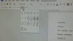 How To Type Subscripts And Equations In Google Docs In 2020 Equations Google Docs Chemical Equation