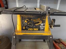 Pro Tech 10 Table Saw W Stand Model 4106 For Auction An Outdoor Enthusiasts And Handy Motorcycle Campers Craftsman Lawn Mower Parts Kawasaki Vulcan 900