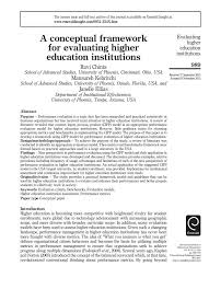 Conceptual Framework For Evaluating Conceptual Framework Higher Education Education