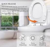 Meaferks Soft-CloseToilet Seat, Non-Slip Bumpers, Quick ...