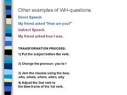 Direct And Indirect Speech N 1 Change Of