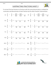 Adding Subtracting Fractions Worksheets Math Fractions Worksheets Adding And Subtracting Fractions Fractions Worksheets
