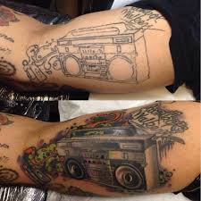 Want to see the world's best boombox tattoo designs? Ruslan Refreshing A Very Old Tattoo Of Boombox By Hammersmithtattoo On Deviantart