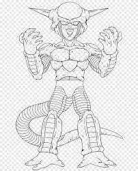 Dragon ball z black and white drawing. Line Art Frieza Cartoon Dragon Ball Z Black And White Angle Hand Png Pngegg