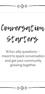 It is a detective story that engages students in conversation and will practice mainly questions and answers in simple present and simple past. 16 Of The Best Conversation Starters For Any Party Sweetpea Lifestyle