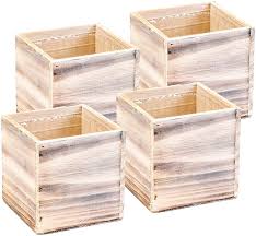 17 chic ways to decorate with rustic wooden crates. Amazon Com Wooden Planter Box Rustic Whitewash With Plastic Liner L Garden Decor L Restaurant And Wedding Decorations L Wedding Bouquets Table Centerpiece 5x5 Set Of 4 Whitewash Patio Lawn Garden